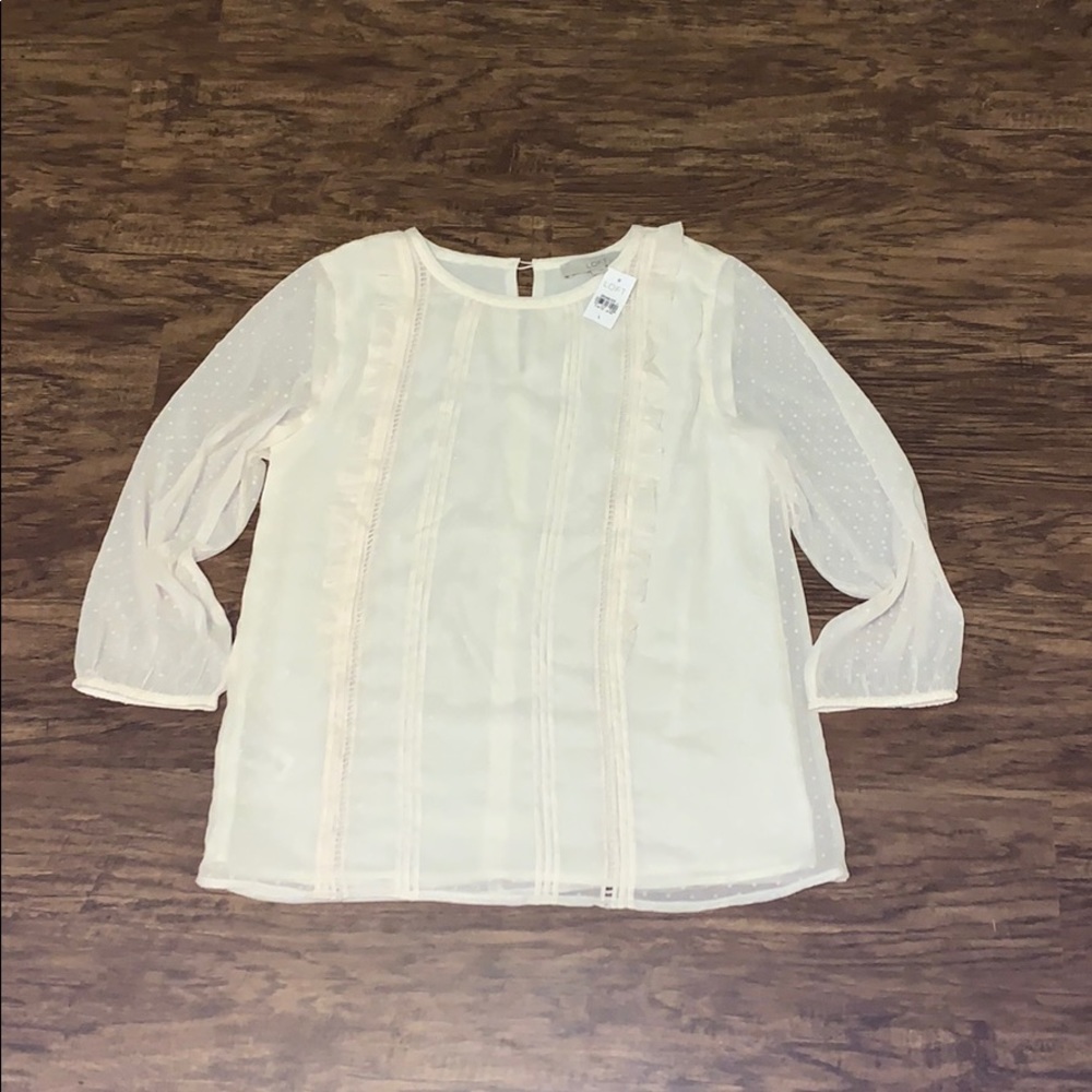 Sheer Ruffle Detail Blouse